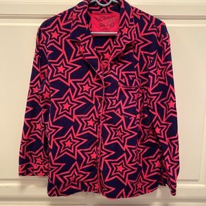 Victoria’s Secret Flannel Pink Purple Print Night Sleep Shirt Women’s Size M